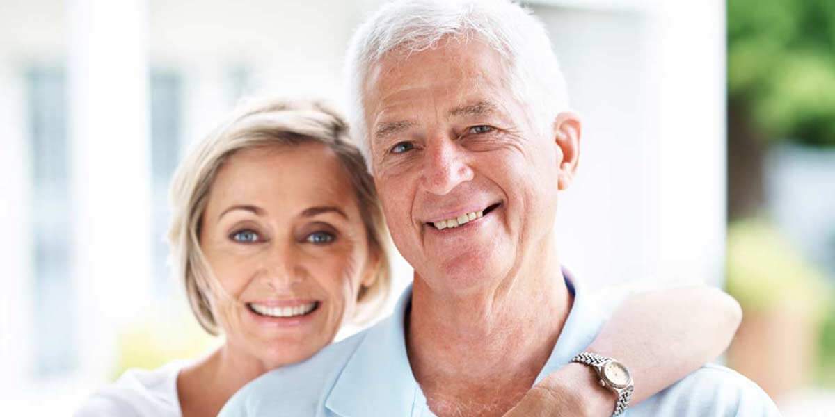 Older couple smiling